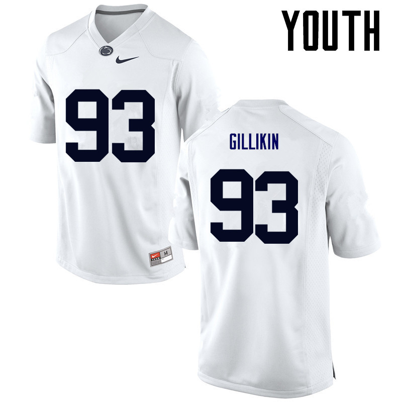 Youth Penn State Nittany Lions #93 Blake Gillikin College Football Jerseys-White